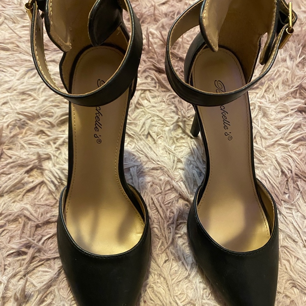 Black Ankle Strap Heels